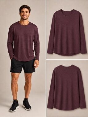 Lululemon 5 Year Basic Long Sleeve Men’s L Heathered Dark Adobe